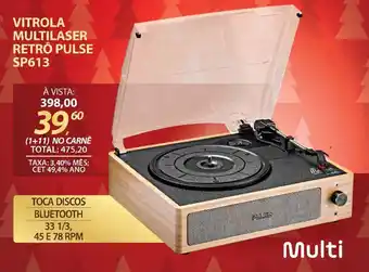 Lojas Cem VITROLA MULTILASER RETRÔ PULSE SP613 oferta