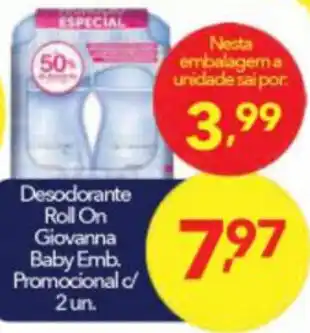 Lopes Supermercados Desosorante Roll On Giovanna Baby Emb. Promocional c/ 2 un. oferta
