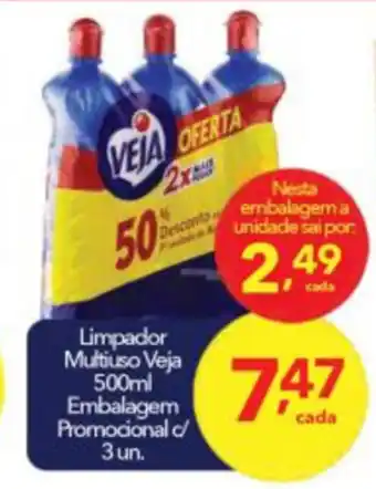 Lopes Supermercados Limpador Multisuo Veja 500ml Embalagem Promocional c/ 3un. oferta