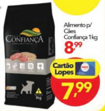 Lopes Supermercados Alimento p/ Caes Confianca 1kg oferta