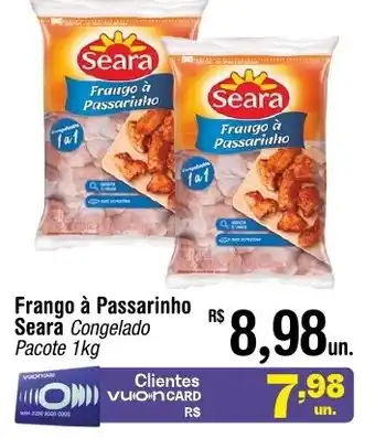 Fort Atacadista Frango à Passarinho Seara congelado pacote 1kg oferta