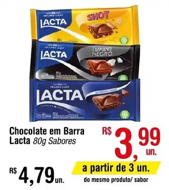 Fort Atacadista Chocolate em Barra Lacta 80g Sabores oferta