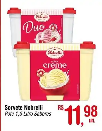 Fort Atacadista Sorvete Nobrelli Pote 1,3 Litro Sabores oferta