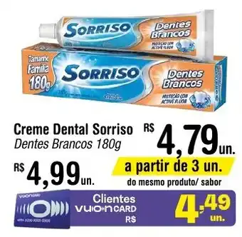 Fort Atacadista Creme Dental Sorriso Dentes Brancos 180g oferta
