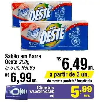 Fort Atacadista Sabão em Barra Oeste 200g c/ 5 un. Neutro oferta
