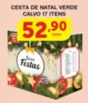 Roldão CESTA DE NATAL VERDE CALVO 17 ITENS oferta
