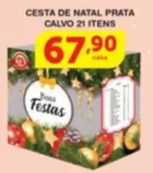 Roldão CESTA DE NATAL PRATA CALVO 21 ITENS oferta