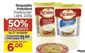 Carrefour Requeijão Président Tradicional/ Light, 220g oferta