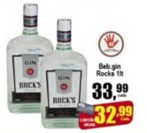 Higa's Supermercado Beb. Gin Rock's 1L oferta