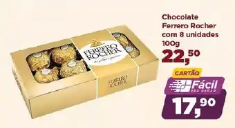 Supermercados São Vicente Chocolate Ferrero Rocher com 8 unidades 100g oferta