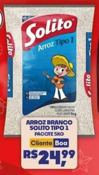 Boa Supermercados ARROZ BRANCO SOLITO TIPO1 PACOTE 5KG oferta