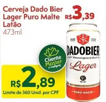 Master Supermercados Cerveja Dado Bier Lager Puro Malte Latao 473ml oferta