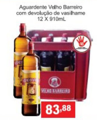 Calvo Atacadista Aguardente Velho Barreiro com devolucao devasilhame 12 x 910ml oferta