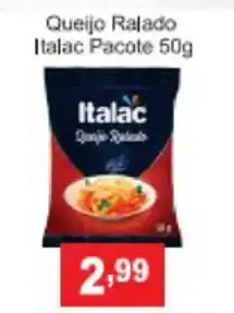 Calvo Atacadista Queijo Ralado Italac pacote 50g oferta