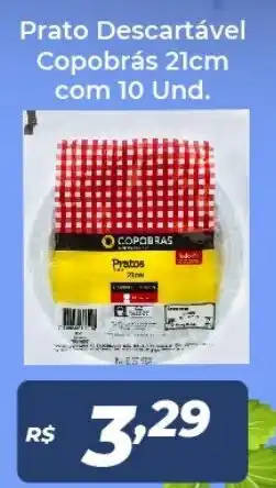 Atakarejo Prato Descartavel Copobras 21cm com 10 unid. oferta