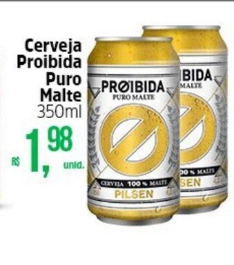 Atacado Máximo Cerveja Proibida Puro Malte 350ml oferta