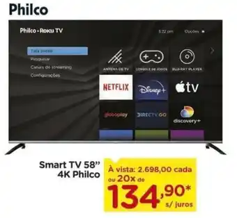 Carrefour Smart TV 58" 4K Philco oferta