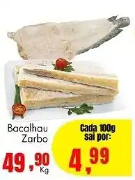 Barbosa Supermercados Bacalhau Zarbo Cada 100g oferta