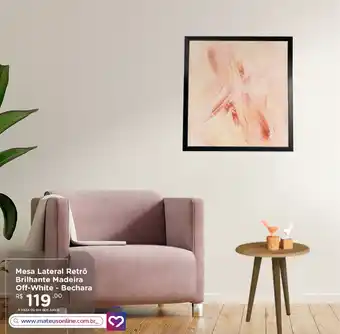 Supermercados Mateus Mesa Lateral Retro Brilhante Madeira Off White - Bechara oferta