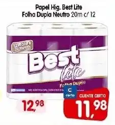 Cercadão Papel Hig. Best Lite Folha Dupla Neutro 20m c/ 12 oferta