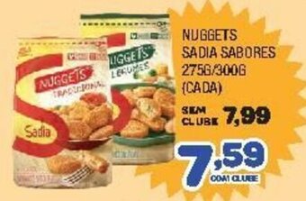 Costazul Supermercados Nuggets Sadia Sabores 275g/300g oferta