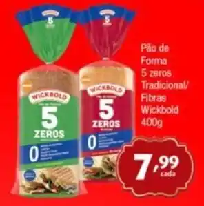 Supermercados Intercontinental Pão de Forma 5 zeros Tradicional/ Fibras Wickbold 400g oferta