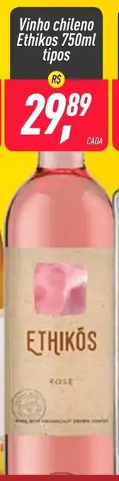 Frangolândia Vinho Chileno Ethikos 750ml tipos oferta