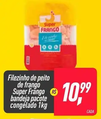 Frangolândia Filezinho de peito de Frango Super Frango bandeja pacote congelado 1kg oferta