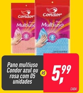 Frangolândia Pano multiuso Condor azul ou rosa com 05 unidades oferta