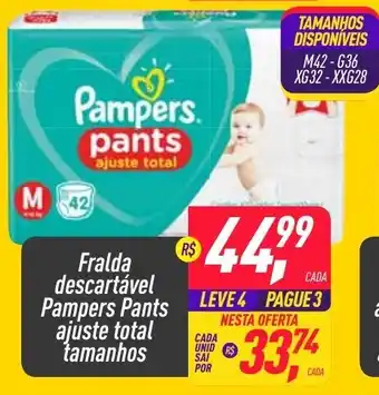 Frangolândia Fralda descartavel Pampers Pants ajuste total tamanhos oferta