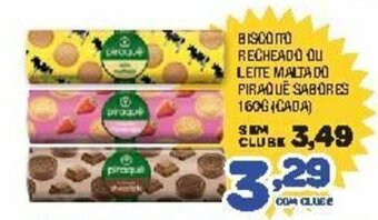 Costazul Supermercados Biscoito Recheado ou leite Maltado Piraque sabores 160g (cada) oferta