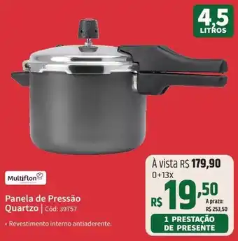Deltasul Multiflon Panela de Pressão Quartzo | Cód: 39757 oferta