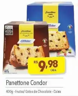 Supermercados Condor Panettone Condor 400g - Frutas/Gotas de Chocolate - Caixa oferta