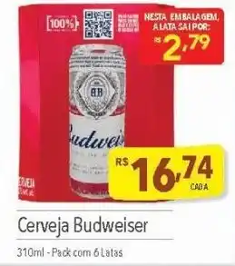 Supermercados Condor Cerveja Budweiser 310ml-Pack com 6 Latas oferta