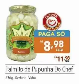 Supermercados Condor Palmito de Pupunha Do Chef 270g-Recheio-Vidro oferta