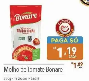 Supermercados Condor Molho de Tomate Bonare 300g-Tradicional-Sache oferta