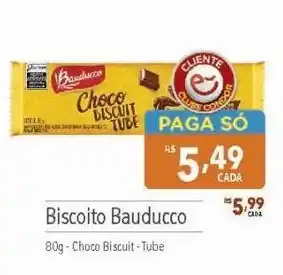 Supermercados Condor Biscoito Bauducco 80g-Choco Biscuit - Tube oferta