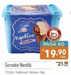 Supermercados Condor Sorvete Nestlé 1,5 Litro-Tradicional - Sabores-Pote oferta