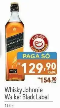 Supermercados Condor Whisky Johnnie Walker Black Label 1 Litro oferta
