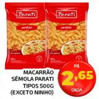 Iquegami Supermercados MACARRÃO SEMOLA PARATI TIPOS 500G oferta