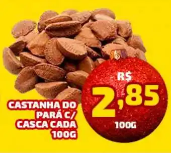 CASTANHA DO PARÁ C/ CASCA CADA 100G