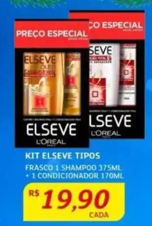 Assaí Atacadista KIT ELSEVE TIPOS FRASCO 1 SHAMPOO 375ML + 1 CONDICIONADOR 170ML oferta