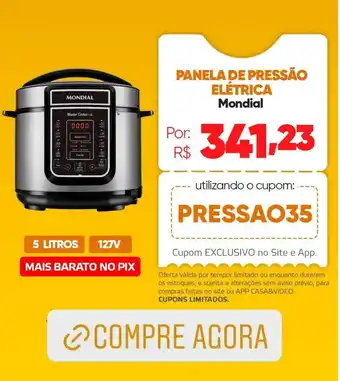 Casa e Vídeo PANELA DE PRESSÃO ELÉTRICA Mondial oferta