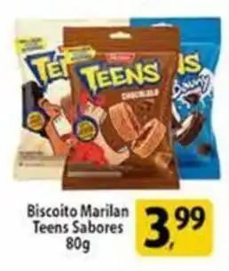Coelho Diniz Biscoito Marilan Teens Sabores 80g oferta