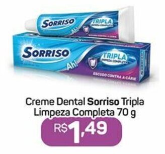 Creme dental Sorriso Tripla Limpeza Completa 70g