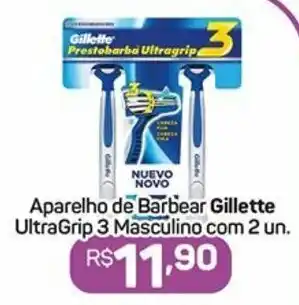 Compre Bem Aparelho de Barbear Gillette UltraGrip 3 Masculino com 2 un. oferta