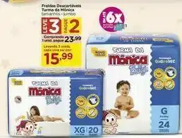 Carrefour Fraldas descartáveis turma da mônica oferta