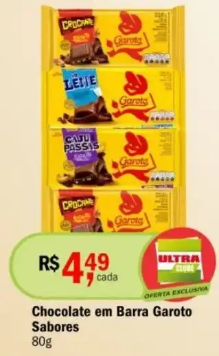Ultrabox Chocolate em Barra Garoto Sabores 80g oferta