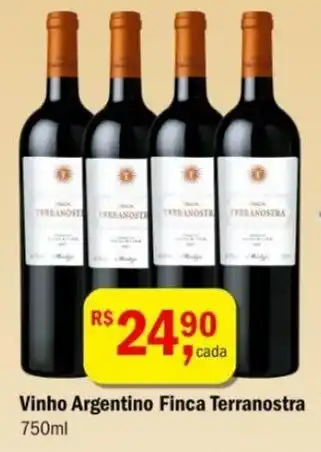 Ultrabox Vinho Argentino Finca Terranostra Taça Para Degustação 750ml oferta