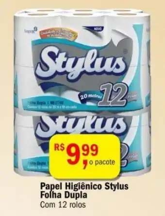 Papel Higiênico Stylus Folha Dupla Com 12 rolos